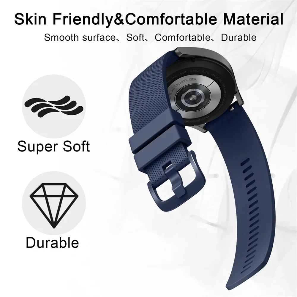18mm/20mm/22mm Silikonbänder für Amazfit GTS 4/3/2/2e/4 Mini/GTR 4/3/3 Pro/2/2e Sportarmband Amazfit Bip 6-5-3/u/s/pro Band – Detail 3