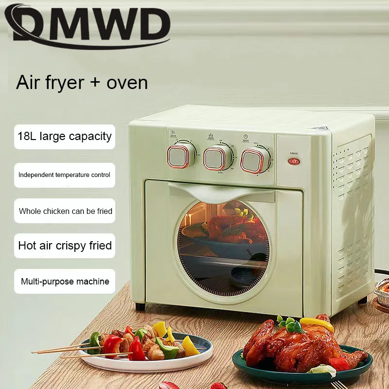 Dmwd Friggitrice Elettrica Forno Multifunzione Tostapane Disidratatore Alimentare Senza Olio Grill Fornello Forno Per Pizza Pollo Friggitrice 18L