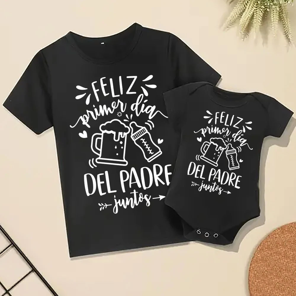 

Father's Day Infant Dad Family Matching Outfits Casual Loose Matching Outfit Daddy T shirt+baby Romper Fathers Day Best Present