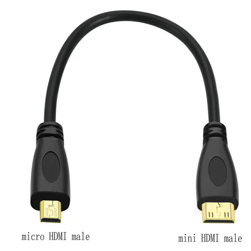 Kabel Micro HDMI Mini HDMI do Micro HDMI, kabel do transmisji wideo HD, kabel konwertujący Mini HD, 0,3 m, 1 m, 1,8 m