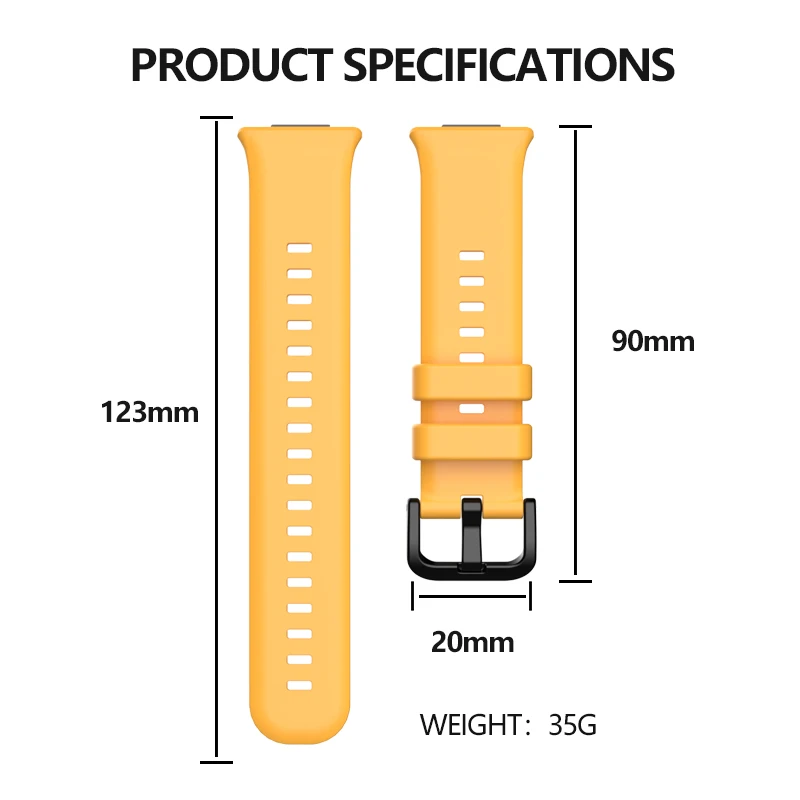 Silicone Sport Wristband with Metal Buckle - Replacement Strap