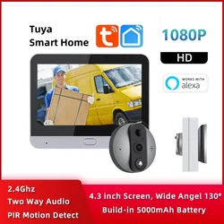 Smart Life Tuya Security-protection Door Peephole Camera Video Eye Bell Alexa Hot Viewer Wireless Doorbell intercom for house