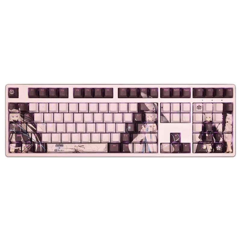 Azur Lane Ijn Kawakaze Keycap Pbt Dye Subbed Backlit Keycaps Desenhos Animados Anime Gaming Key Caps para Ansi 61 87 104 108 Conjunto Chaves - Imagem 6
