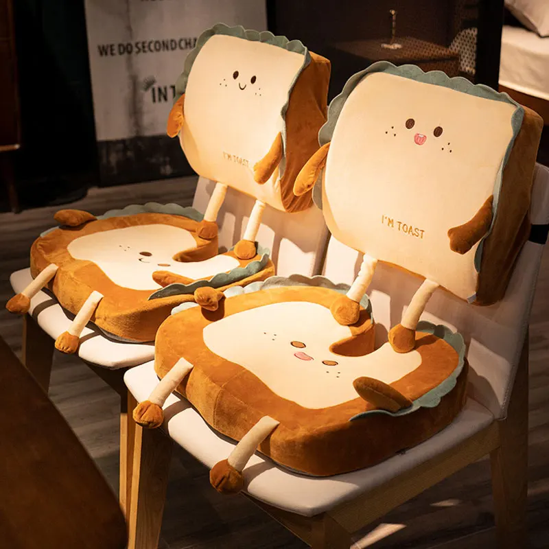 2 In 1 Memory Foam Office Chairs Seat Toast Tatami Soft Sofa Cushion Kid Gifts Lazy Sofa Seat Cute Pillow Pads Korean Room Decor
