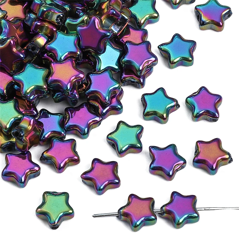 8MM Farbige Glaskristallperlen Einloch-Sternkristall Lose Glasperlen DIY Damen Charm-Ohrringe Schmuck Geschenkzubehör – Detail 1