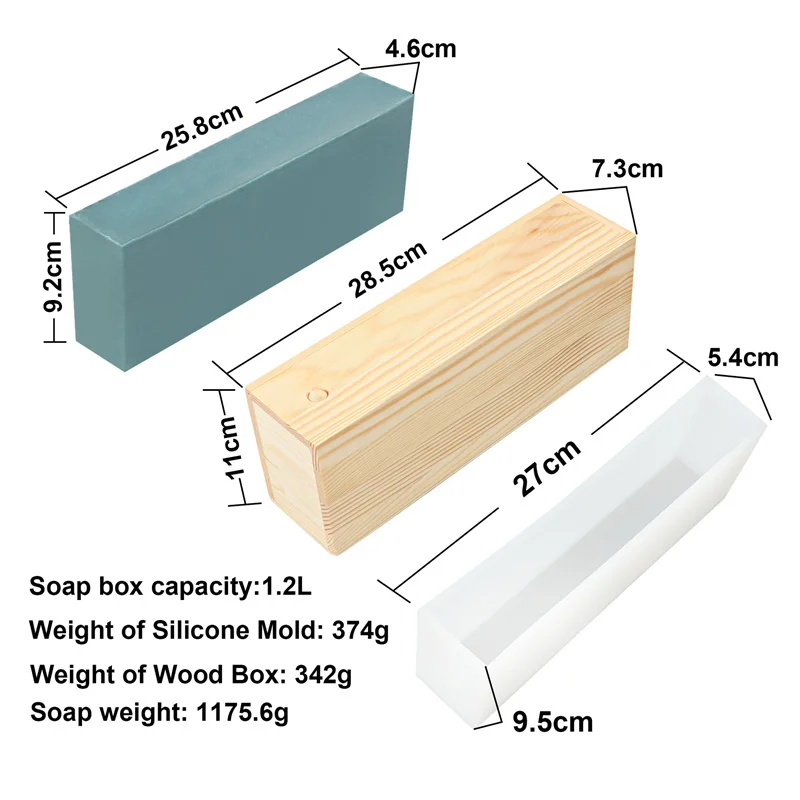 Silicone Mold Soap Molds 1200ml Rectangular Silicone Soap Mould Toast Loaf Mold Handmade Soap Making Tool Supplies Thickening Wooden Box Cake Decorating
