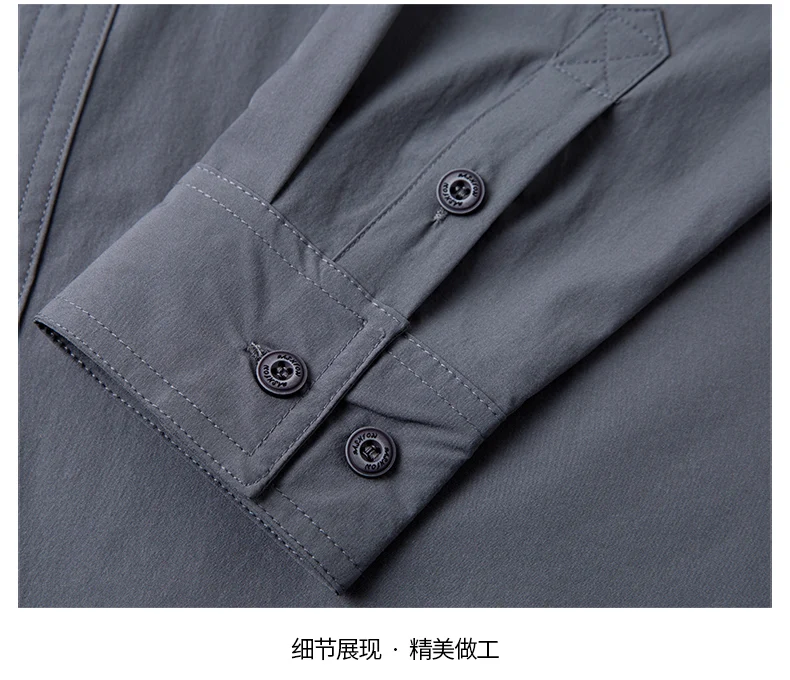 COMXZ 2025 Mens Quick Dry Shirt Outdoor Performance Ice Silk Long Sleeve Sun Protection UPF Work Shirt Waterproof Breathable