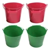 4 Pcs Galvanized Beach Bucket Child Children's Toys Kids Sand Iron Water Playthings 1