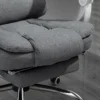 Vinsetto High-Back Executive Office Chair with Footrest, Linen-Fabric Computer Chair with Padded Armrests, Gray 5