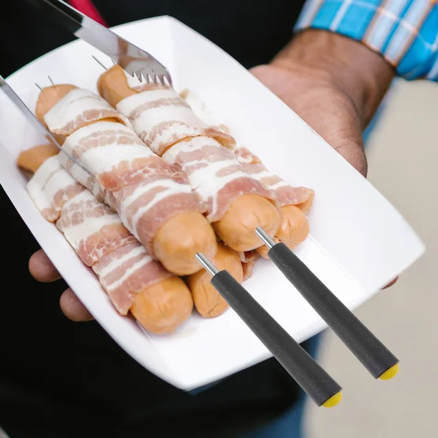 6 Pcs Telescopic Barbecue Villa Húskészlet Grill Kültéri Bot Mehaskatorral Fém Rozsdamentes Acél Villák Grillezés - Image 5