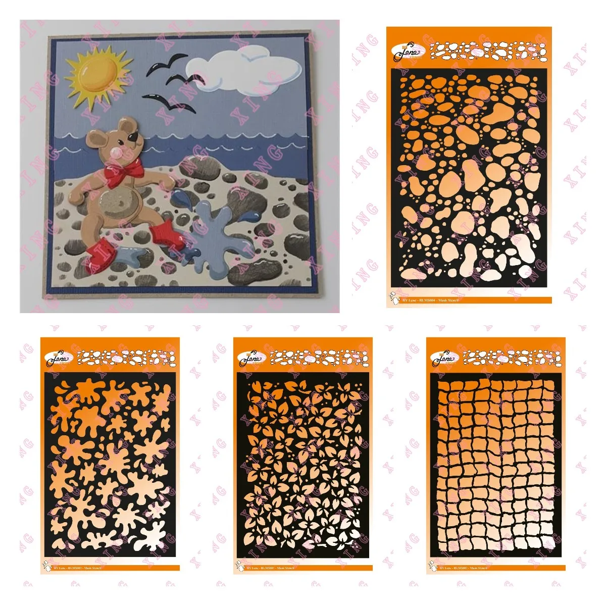 

2022 Stones Splatter Leaves Grid A5 Diy Layering Stencils Painting Scrapbook Coloring Embossing Album Decorative Craft Template