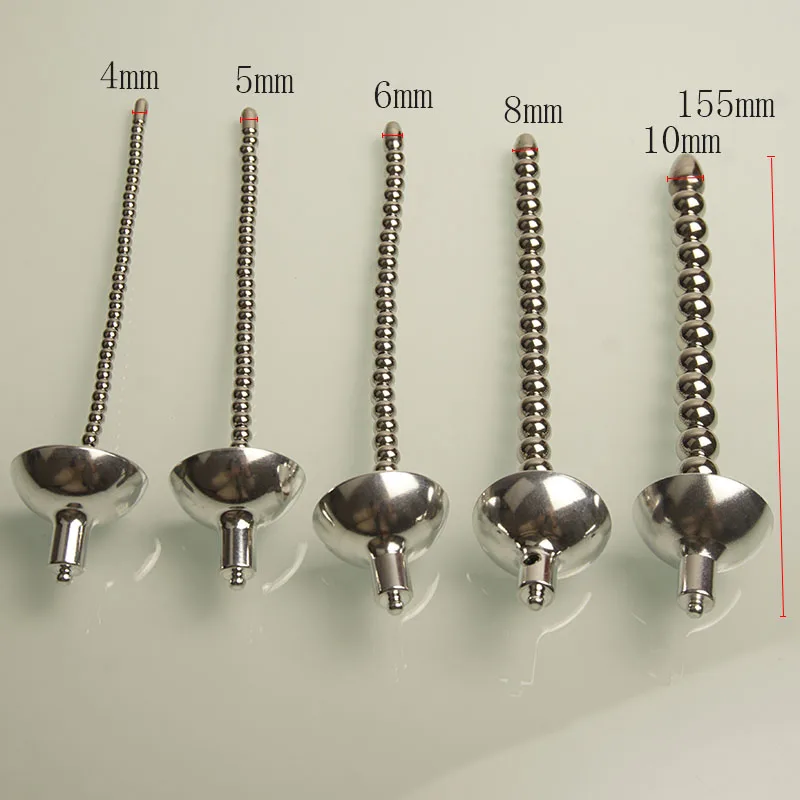 E stim Ribbed Penis Plug Urethral Stainless Steel Dilator Dilation Catheter Sounding Metal Electro Sex Toys urethral dilator silicone urethral dilator