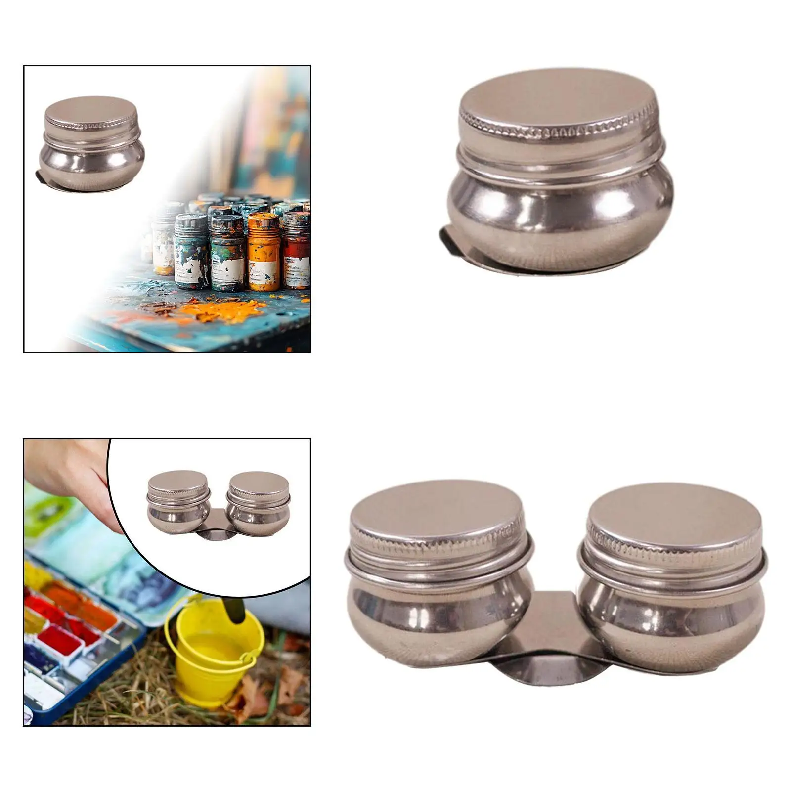 Oil Painting Palette Cup, Oil Paint Dipper, Portable Drawing Paint Pot Container, Container for Students