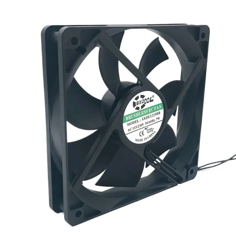 SXDOOL Brushless EC Axial Cooling Fan 120x120x25 มม., 110 V 230 V, 7 W, 100.2CFM, 2600RPM, 50/60Hz, สําหรับ HVAC และอุตสาหกรรม 1