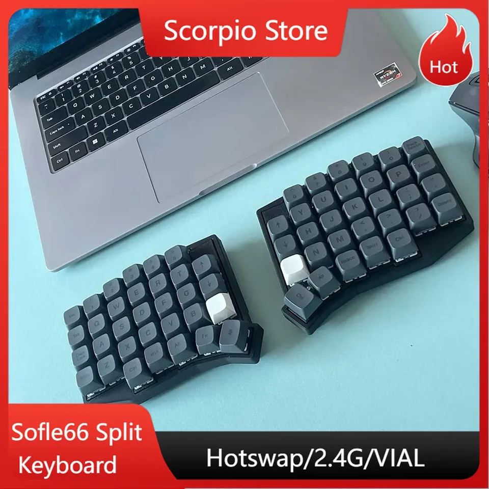 分割型エルゴノミクスキーボード 本体　ソフレ　Sofle Sofle66 分割メカニカルキーボードホットスワップ Sofle キット 2.4