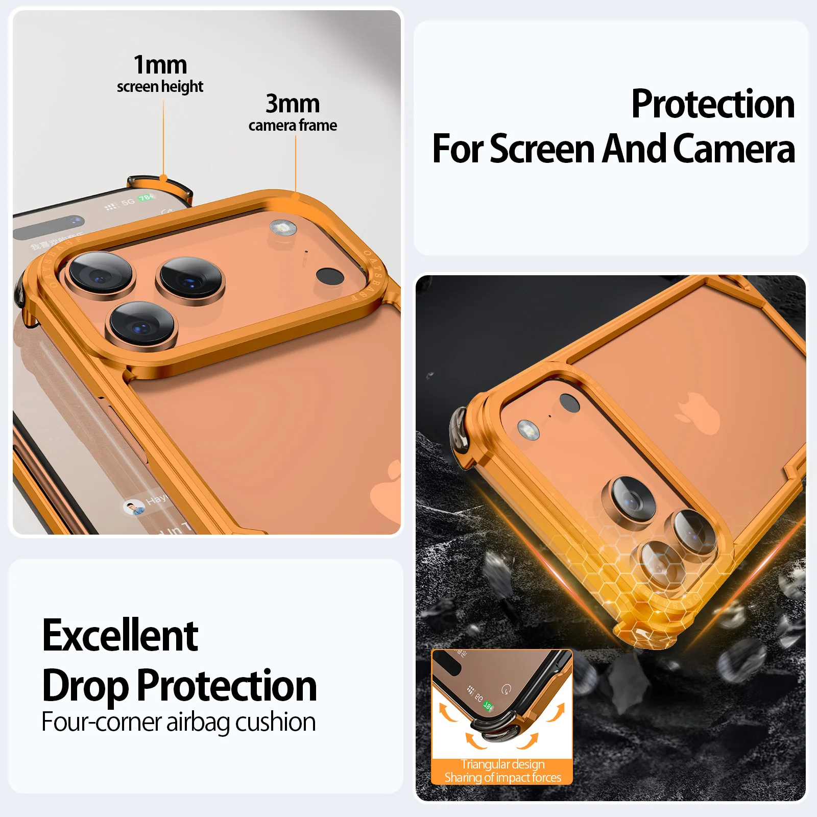 Ultra-Thin Minimalist Metal Phone Case with Wireless Charging Support
