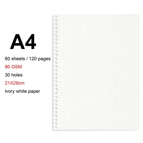 A4/B5/A5 Loose Leaf Refill Binder Notebook Blank/Line/Grid/Cornell Replacable Metal Ring Office&School Supplies Stationery - Image 19