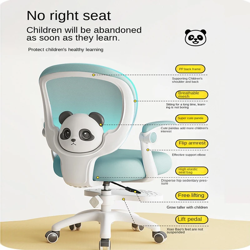 Children's Study Chair to Correct Sitting Posture of Primary School Students can Lift the Seat HomeBackrest Desk Writing Chair 3