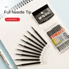 M&G 10-Pack 0.5mm Black Press-to-Write Ballpoint Pen Refills - Quick-Drying, Full Needlepoint, Four-Channel Ink Feed System 2