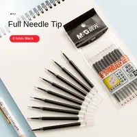 M&G 10-Pack 0.5mm Black Press-to-Write Ballpoint Pen Refills - Quick-Drying, Full Needlepoint, Four-Channel Ink Feed System 2