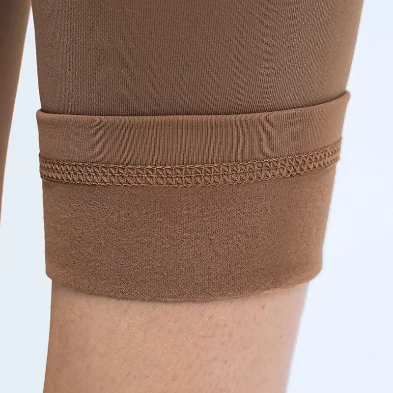 Lemon Women Wintertime Plus Fleece Warm Sport Workout Lift Hip Elastic Fitness Pants Align High Waist Yoga Leggings Gym Trousers