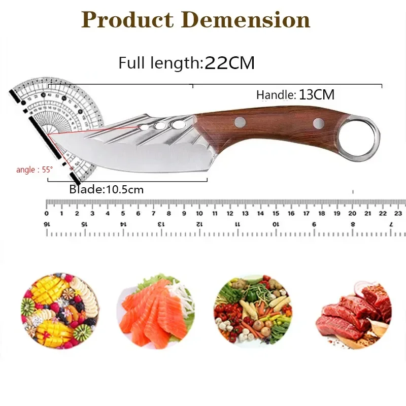 Kitchen Chef Knife Boning Knife Wooden Handle Household Fruit Meat Cutting Stainless Steel Handmade Forged Kitchen Knife