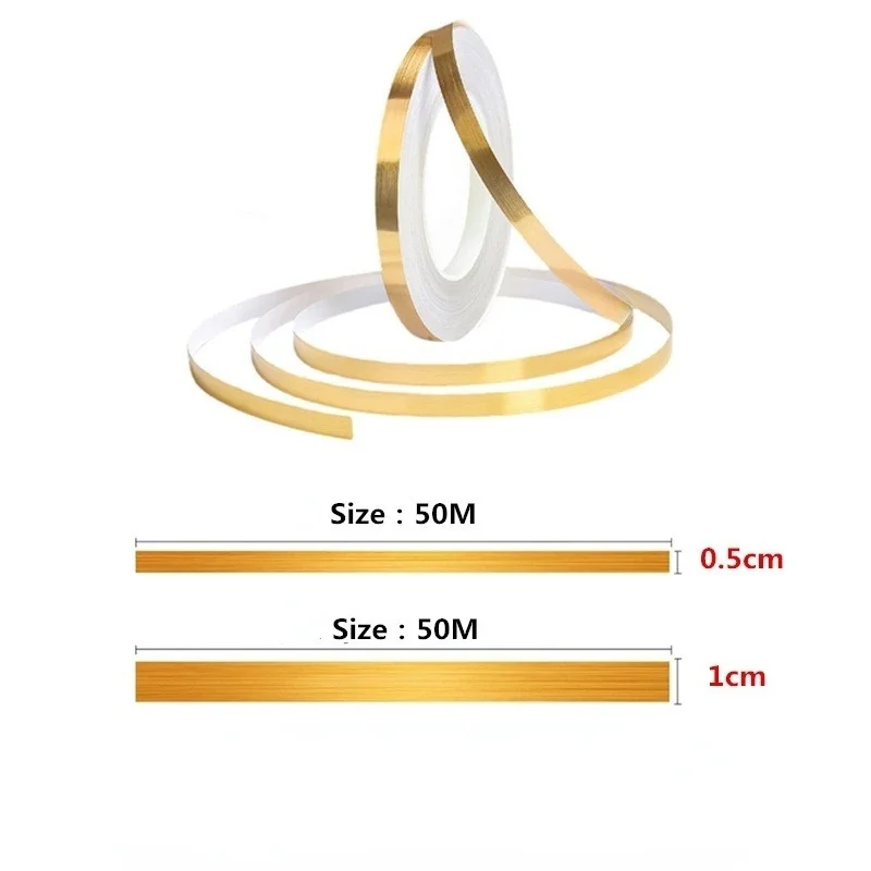 50M Brushed Gold Silver Edging Tape 5 50M Brushed Gold Silver Edging Tape 5