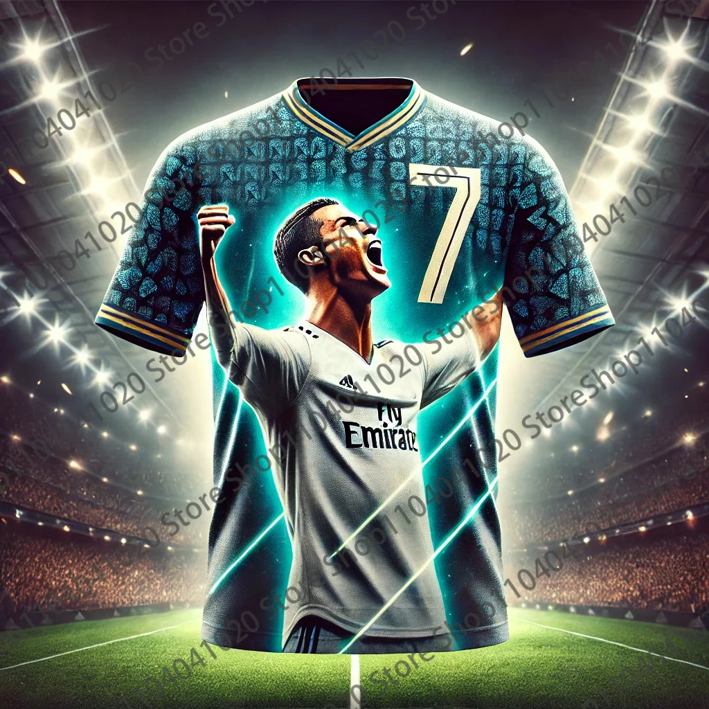 Chatgpt Ai Ronaldo No.7 Football Jersey T-Shirt Tops children tshirts Adults Kids Summer