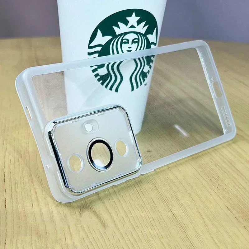 Luxury Full Lens Film Protector Shockproof Phone Case - Soft Back Cover