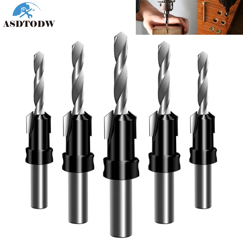 8mm Shank HSS Woodworking Countersink Router Bit Set Screw Extractor Remon Demolition for Wood Milling Cutter | Инструменты