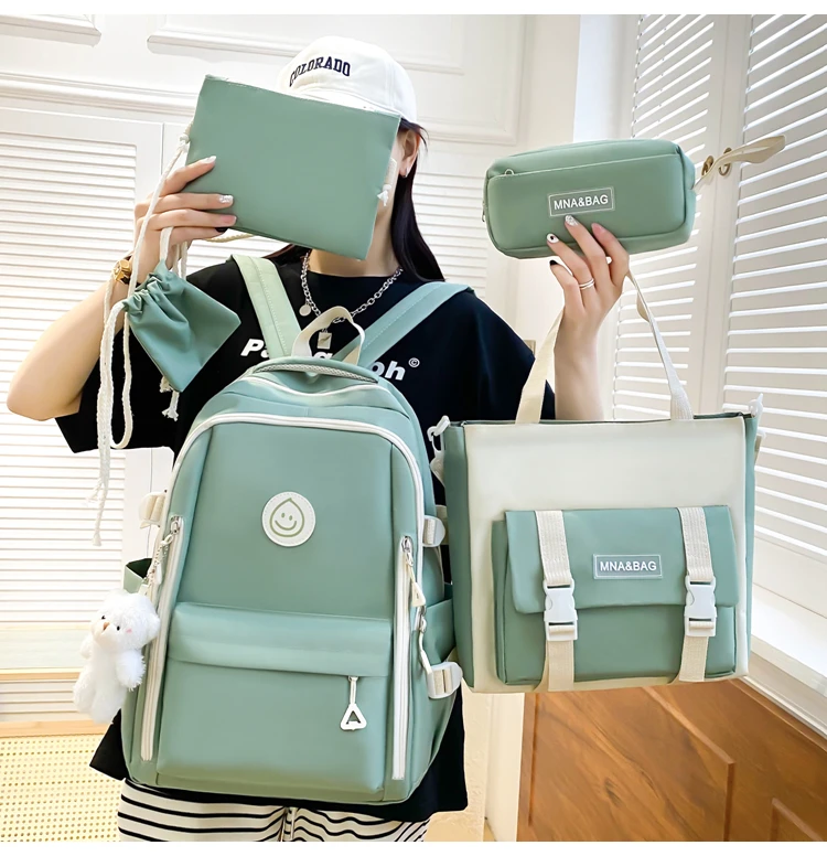 Kawaii Pastel Multipocket Harajuku Backpack Set