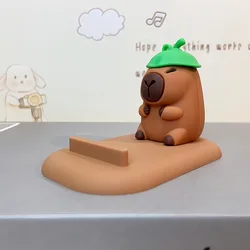 Charming Capybara Phone Stand - Adorable Cartoon Figurine (Style C)