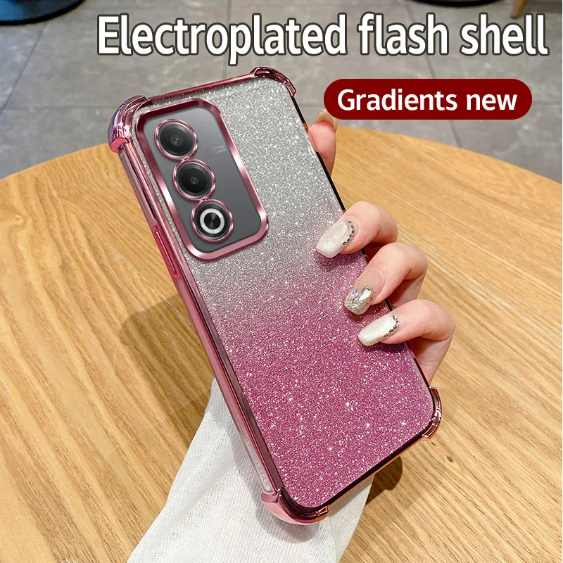 Glitter Gradient Shockproof Phone Case - 6D Plating Clear Soft Cover