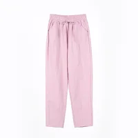 Womens Spring Summer Pants Cotton Linen Solid Elastic waist Candy Colors Harem Trousers Casual Female Pants - Image 5