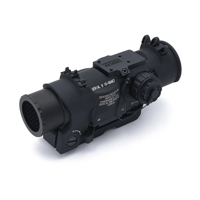 DR 1-4x Fixed Dual Field of View Red Illumination Scope Full Markings for Airsoft Hunting BK/FDE rifle scope