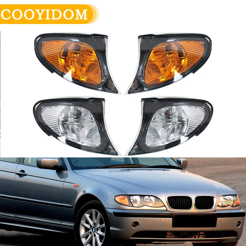 Luz LED de giro para coche, marcador de esquina, luz de estacionamiento, embellecedor de lámpara para BMW Serie 3 E46 4 puertas 318i 320i 325i 330i