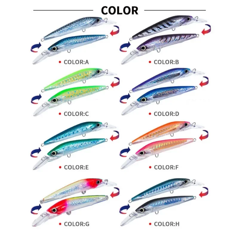 

140mm 49g Heavy Weight Sinking Minnow Trolling Big Minnow for Fishing Diving Saltwater Wobber for Bass Pike Isca Artificial 9112