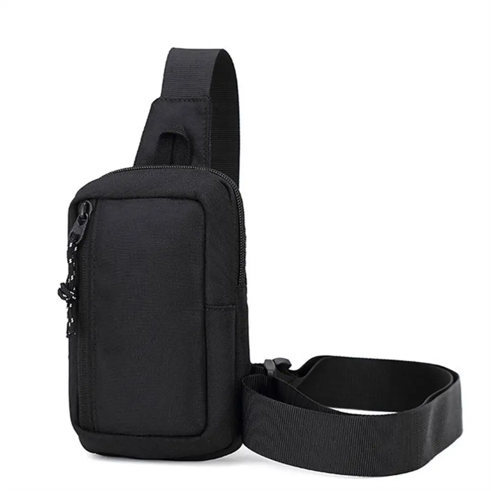 Men's Black Oxford Crossbody Travel Bag - Small Shoulder Chest Bag