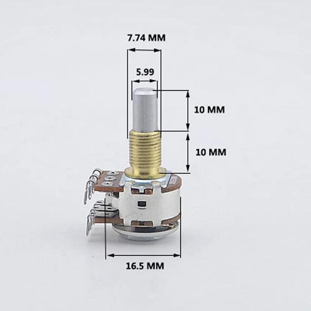 MN250K/MN500K With Center Detent Brass Bushing Solid Shaft Dual Blend Balance Potentiometer (POT)