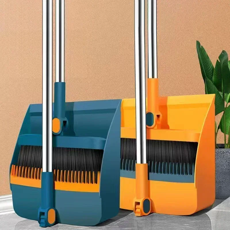 Broom set Household broom broom Dustpan set Brush head sweeping Individual sweep broom Foldable garbage shovel broom 6
