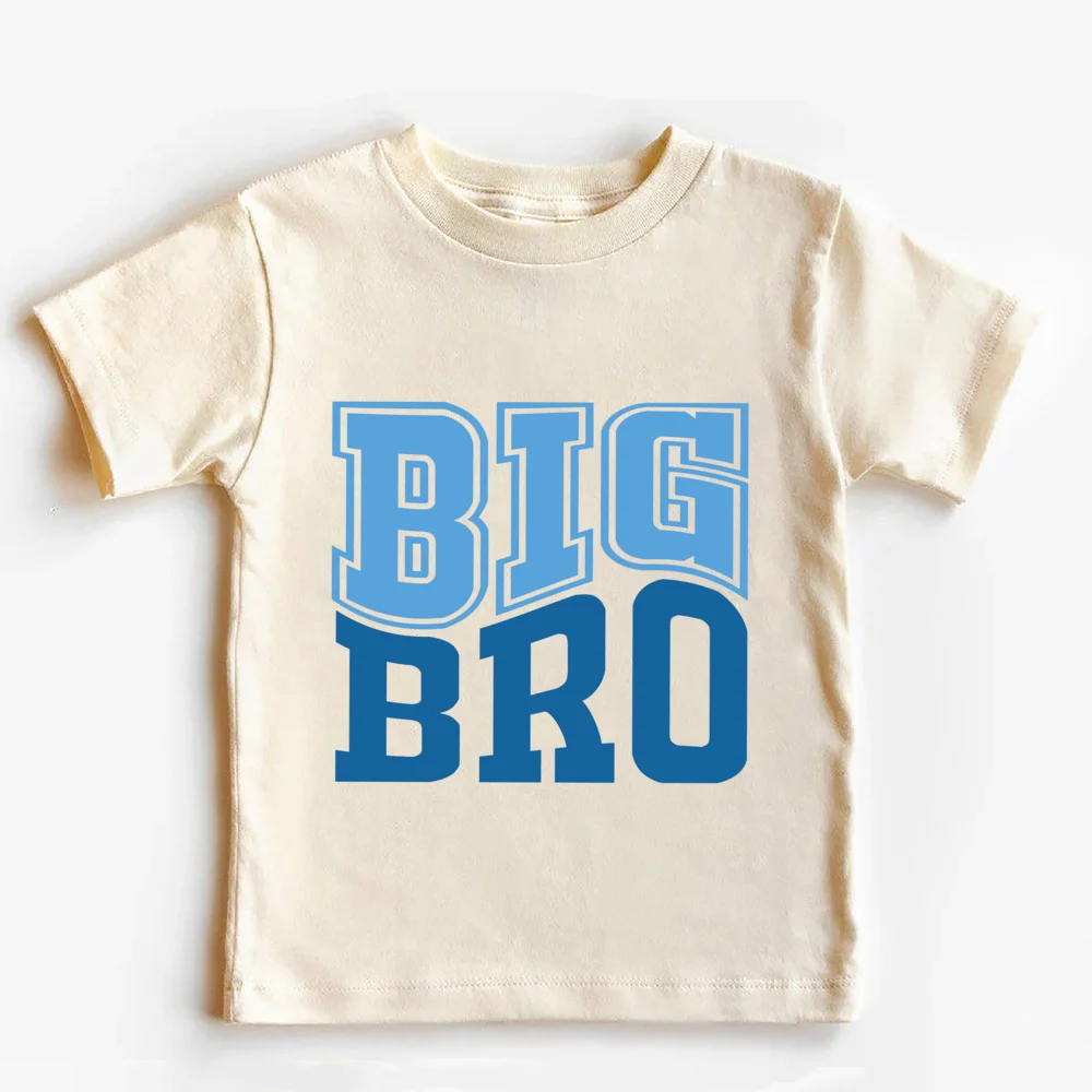 BIG SIS/LIL SIS Print Retro Kids T-shirt Short Sleeve Round Neck Casual Tee Top Sister Brother Retro Family Matching Outfits 5