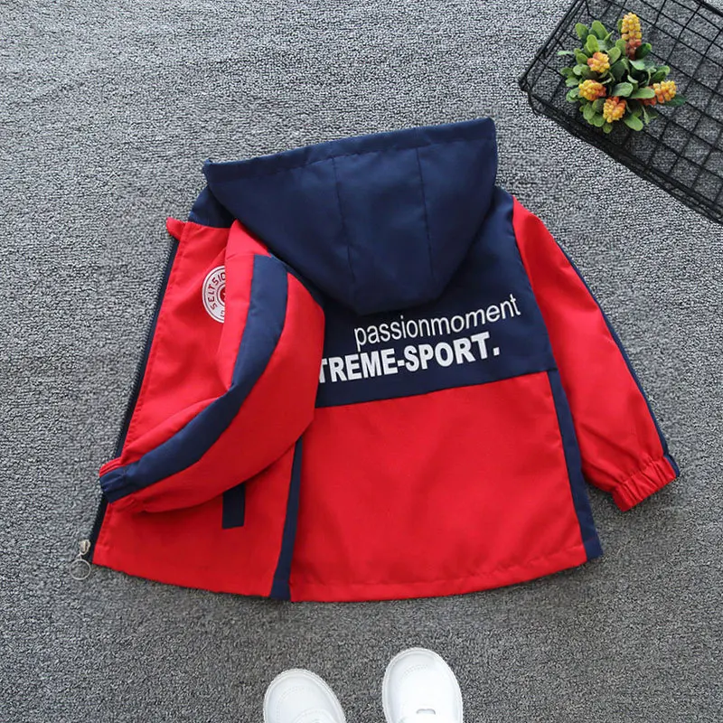 남아용 후드 바람막이 코트, 레터 스포츠 겉옷, 2-12 세 아동복, 2024 패션, 용수철 가을