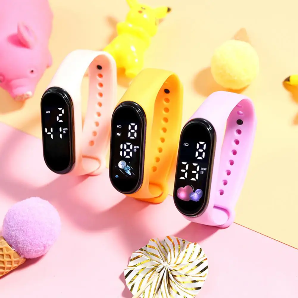 Electronic Watch Waterproof Sport Watch Silicone Bracelet LED Touchscreen Digital Child Wrist Birthday Gift