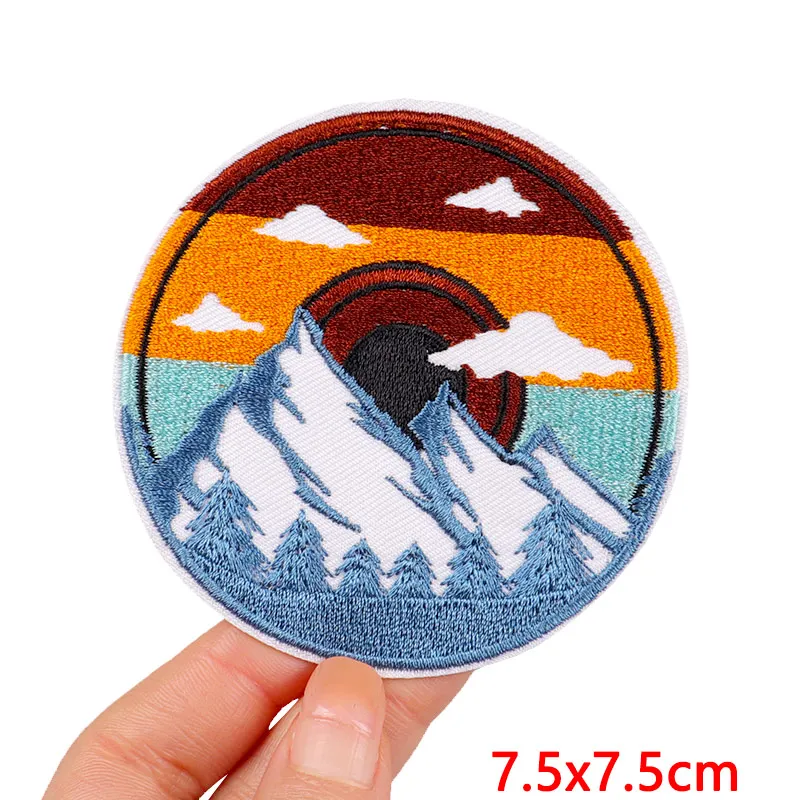 Description Picture 4 of itemCamping/Adventure Patch Iron On Patches For Clothing Sticker Mountain Hiking Patch Outdoor Embroidery Patches On Clothes Sew DIY