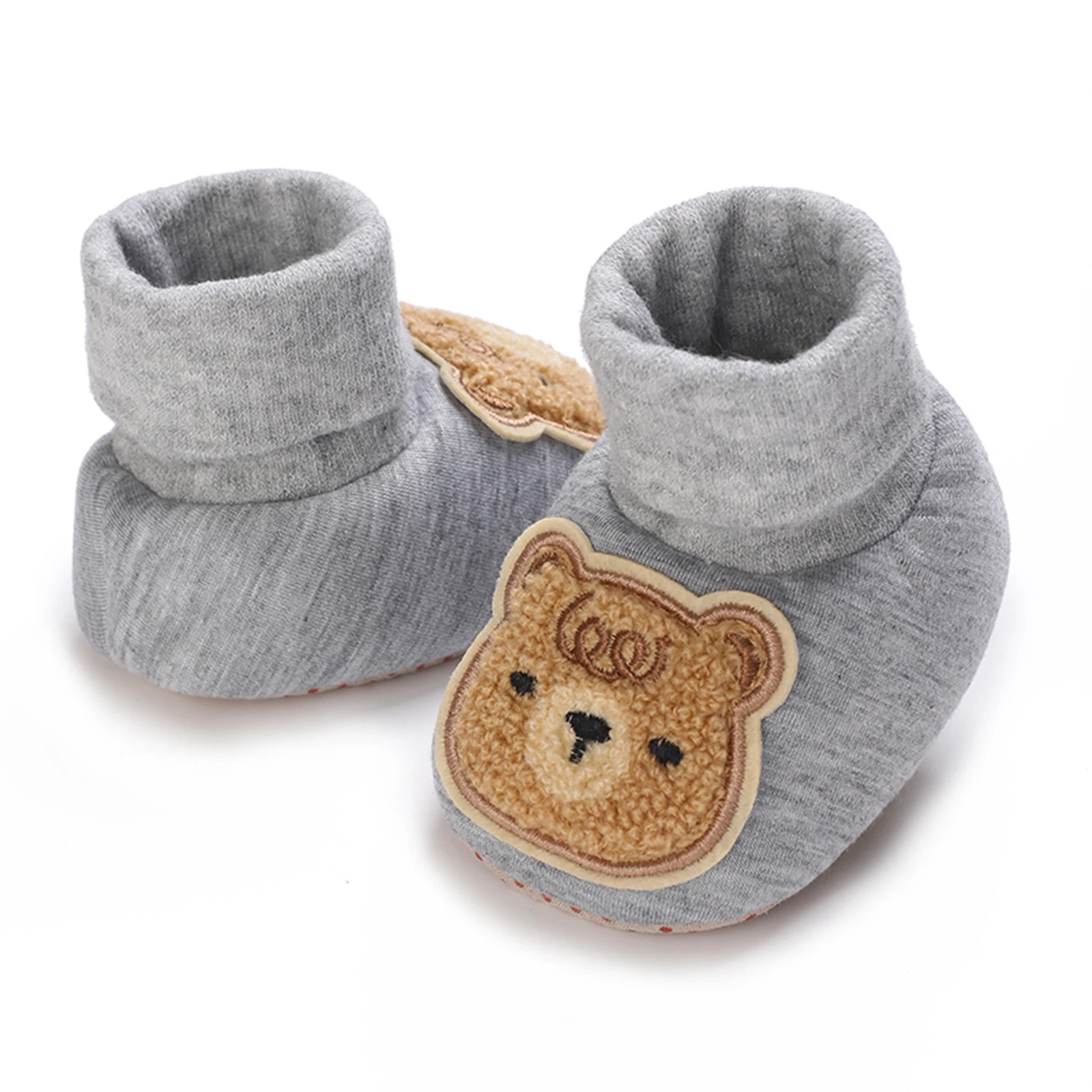 New Born Baby Shoes Slippers Floor Socks Spring Autumn Soft Anti-Slip Booties Footwear Bear Embroidery Infant Sock Shoes