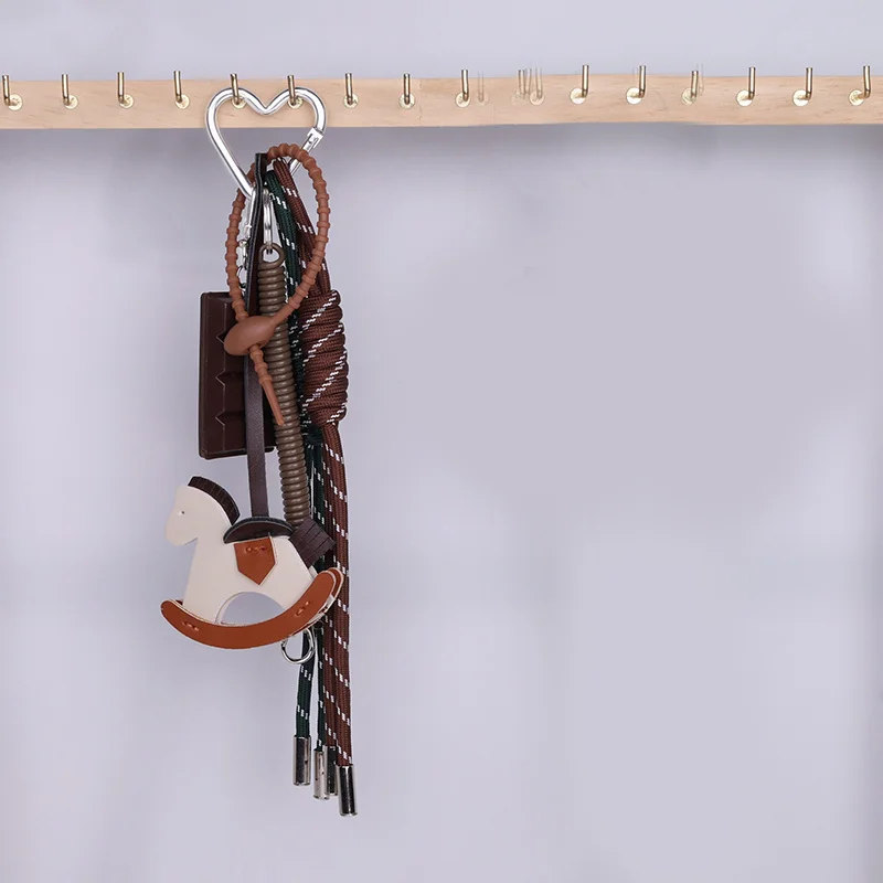 Chocolate Braided Rope Bag Decoration High-grade Keychain Trojan Horse Pendant For Phone Bag Accessories