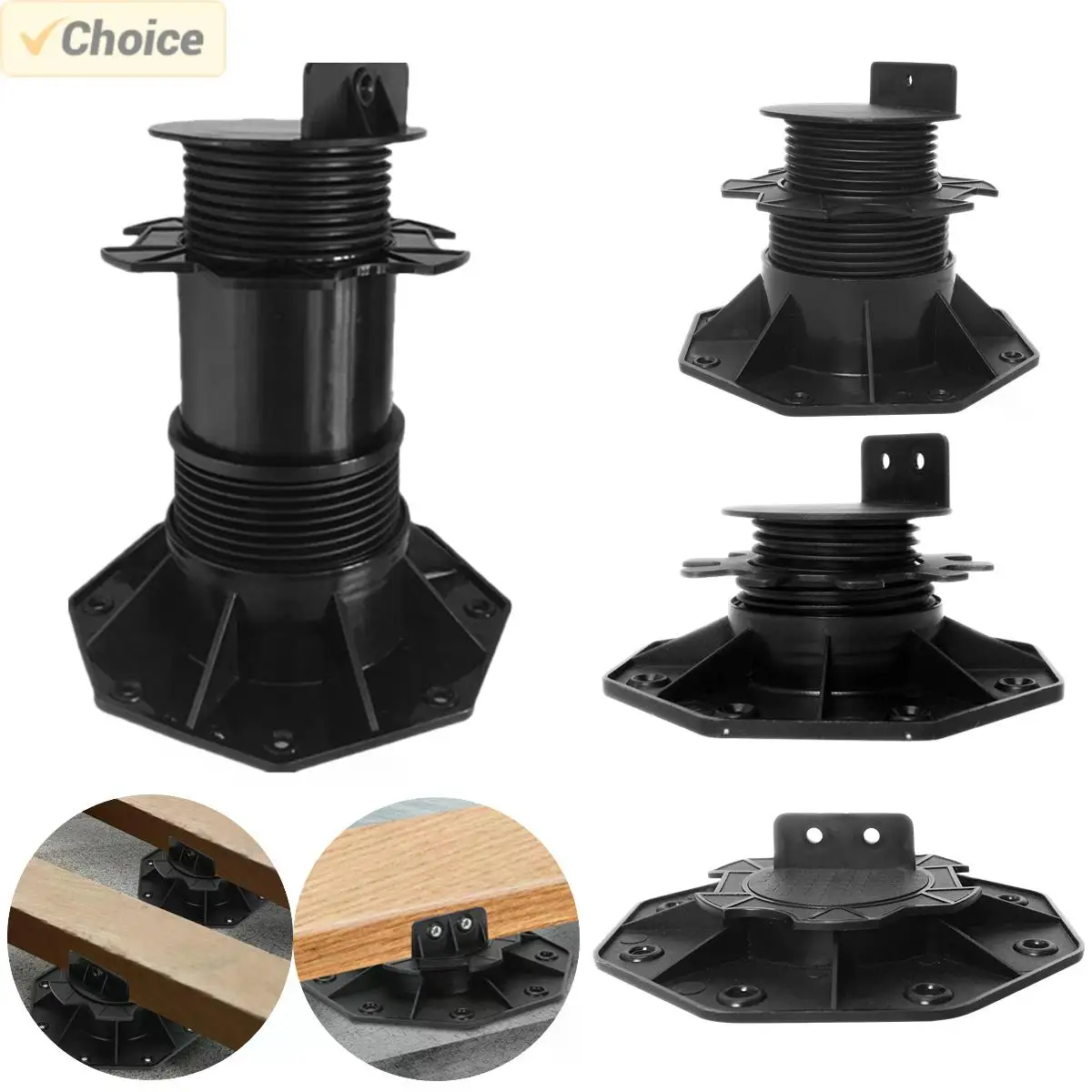 Pedestal Bearing Terrace Bearing Height-adjustable Slab Decking Boards WPC Wood Weatherproof Frost Resistant Easy to Use