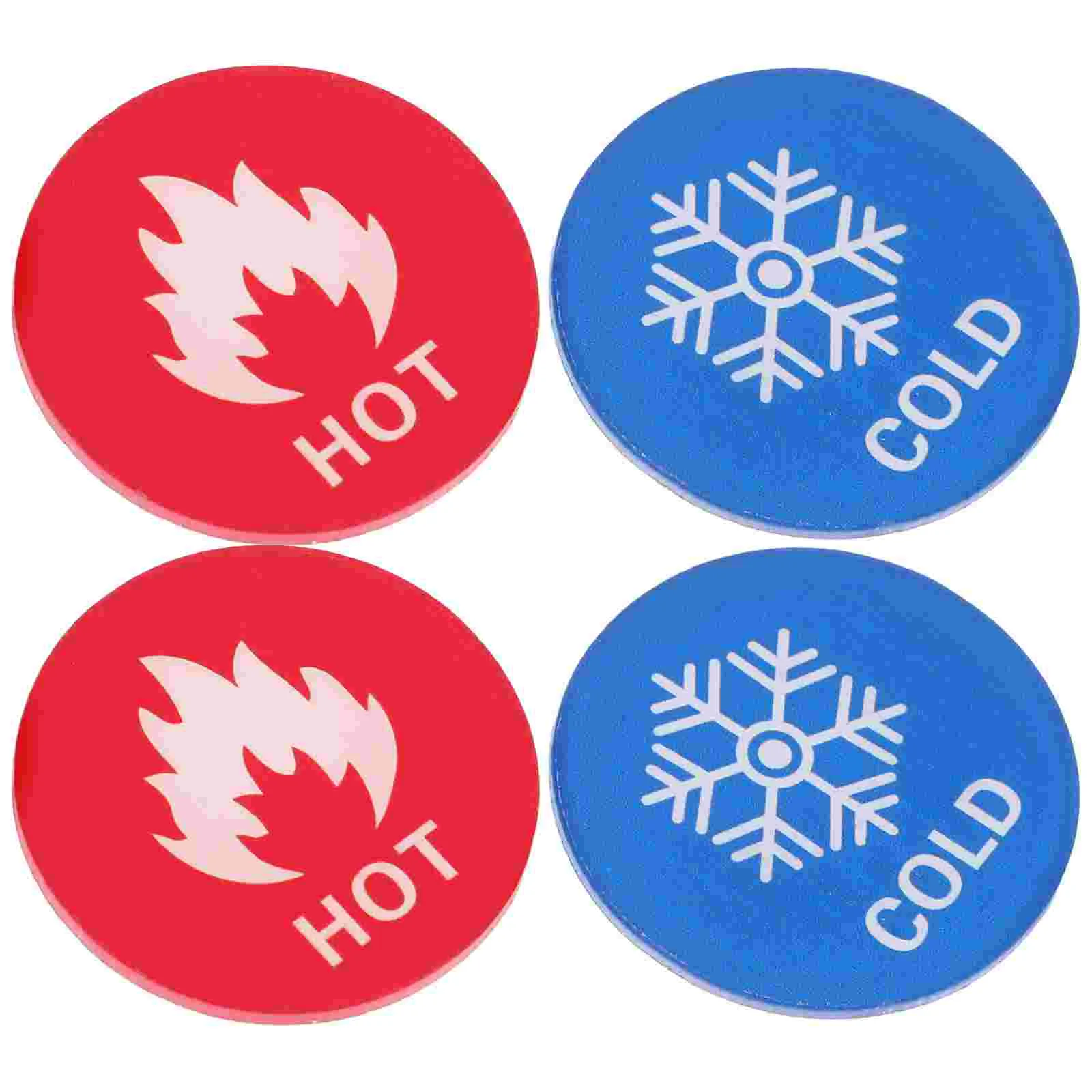 6 Pairs Acrylic Cold Hot Water Heater Label Square Sticker Signs Faucet Indicator Traffic Signal Roadway Safety