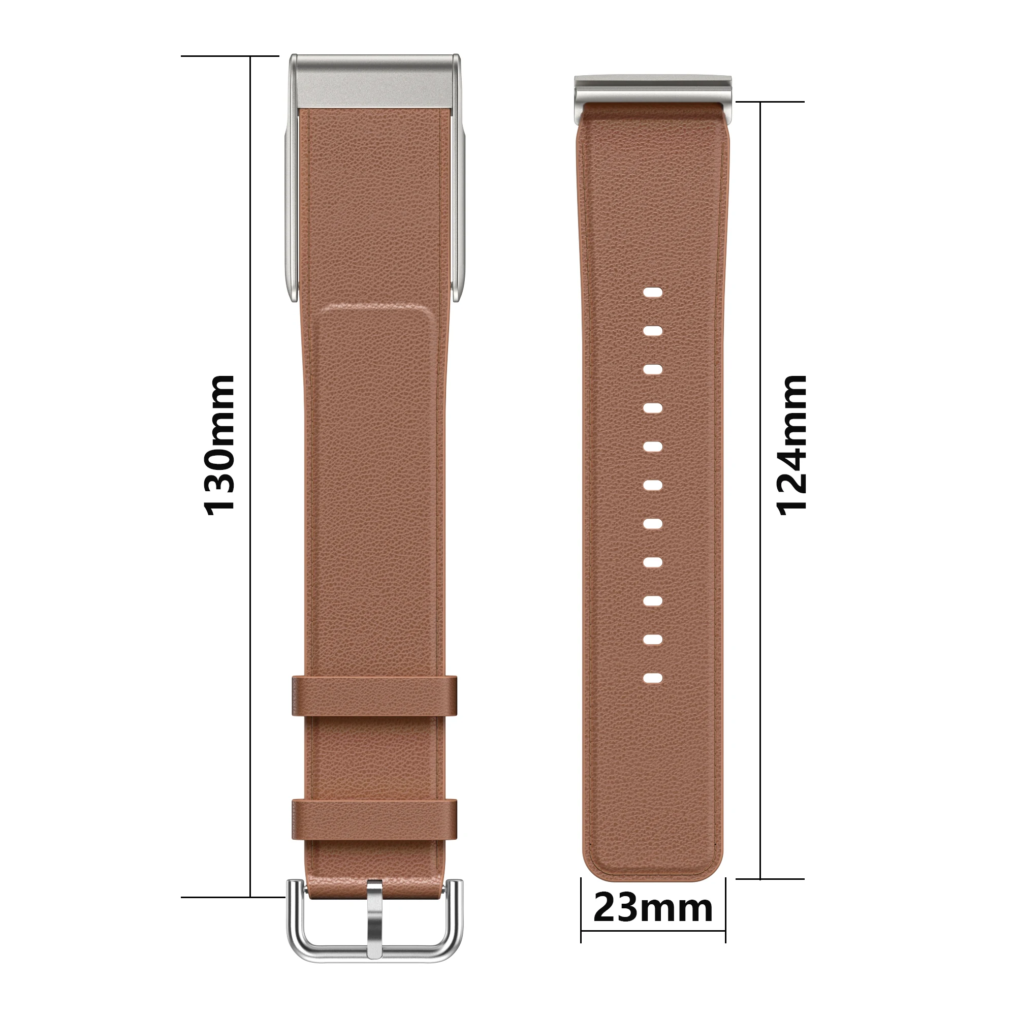 Premium Leather Sports Strap - Adjustable Comfort Bracelet Band with Metal Head Design