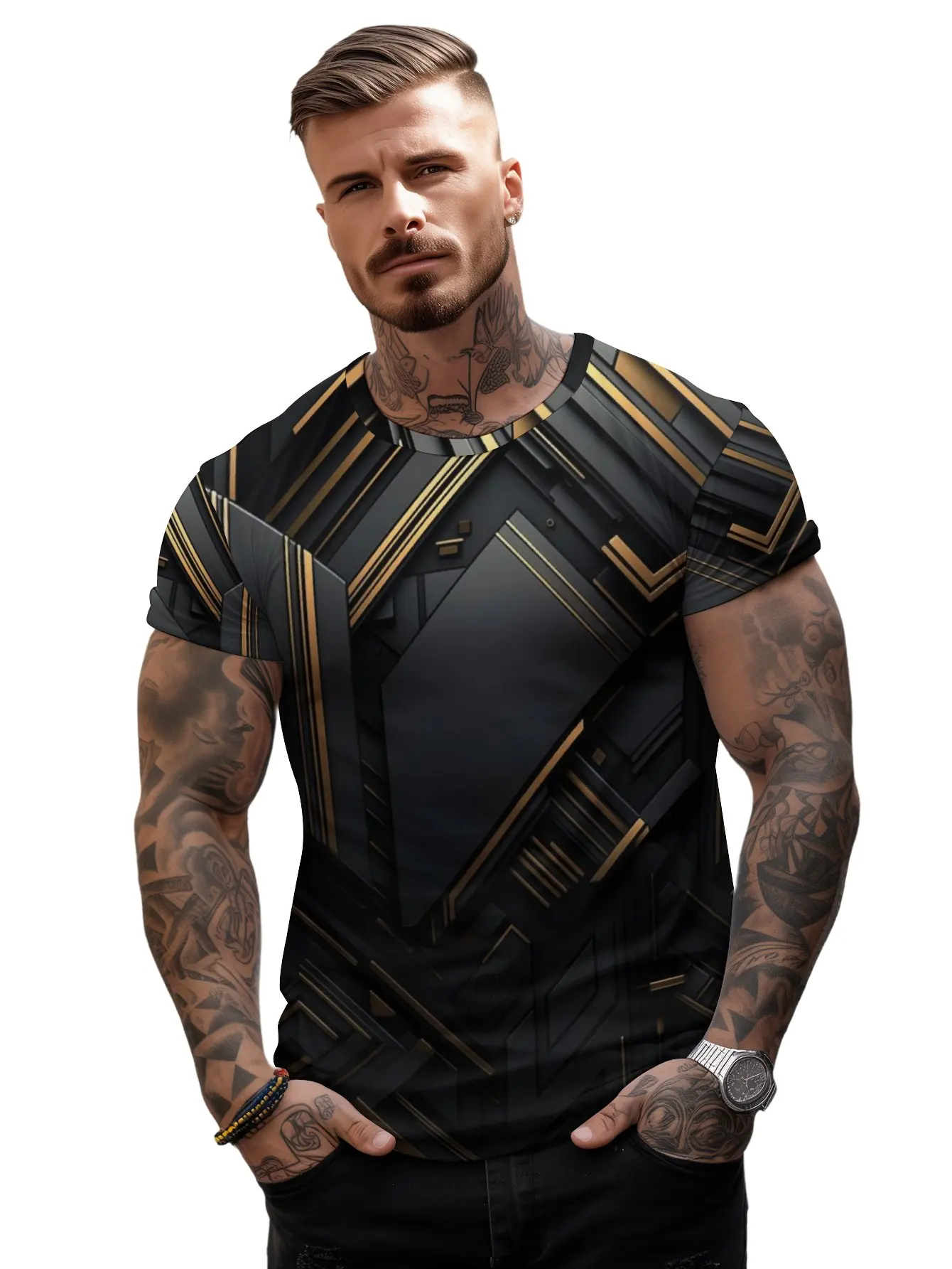 

2024 new in tops & tees 3D printed men's short sleeve T-shirt mens clothing graphic t shirts